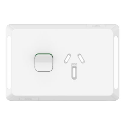 Picture of Single Power Point Skin, Pro Series, Horizontal Mount, 250V, 15A, Clip-On