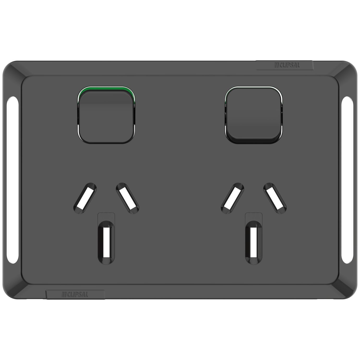 Picture of Twin Power Point Skin, Pro Series, Horizontal Mount, 250V, 15A, Clip-On