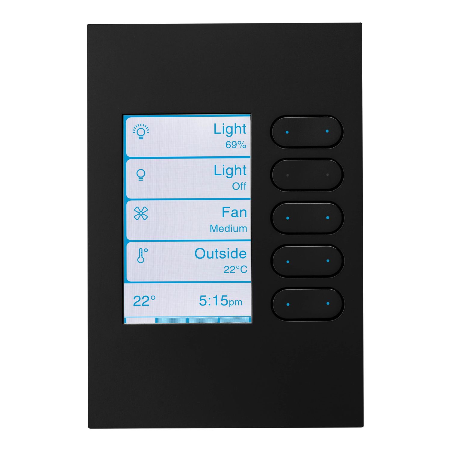 Picture of Wall Plate, C-Bus eDLT, Saturn Zen, Enhanced Dynamic Labelling Technology, 5 Key, A Series