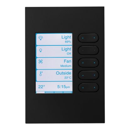 Picture of Wall Plate, C-Bus eDLT, Saturn Zen, Enhanced Dynamic Labelling Technology, 5 Key, A Series
