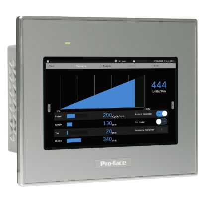 Picture of 4"W touch panel display, 1COM, 1Ethernet, USB host&device, 24VDC