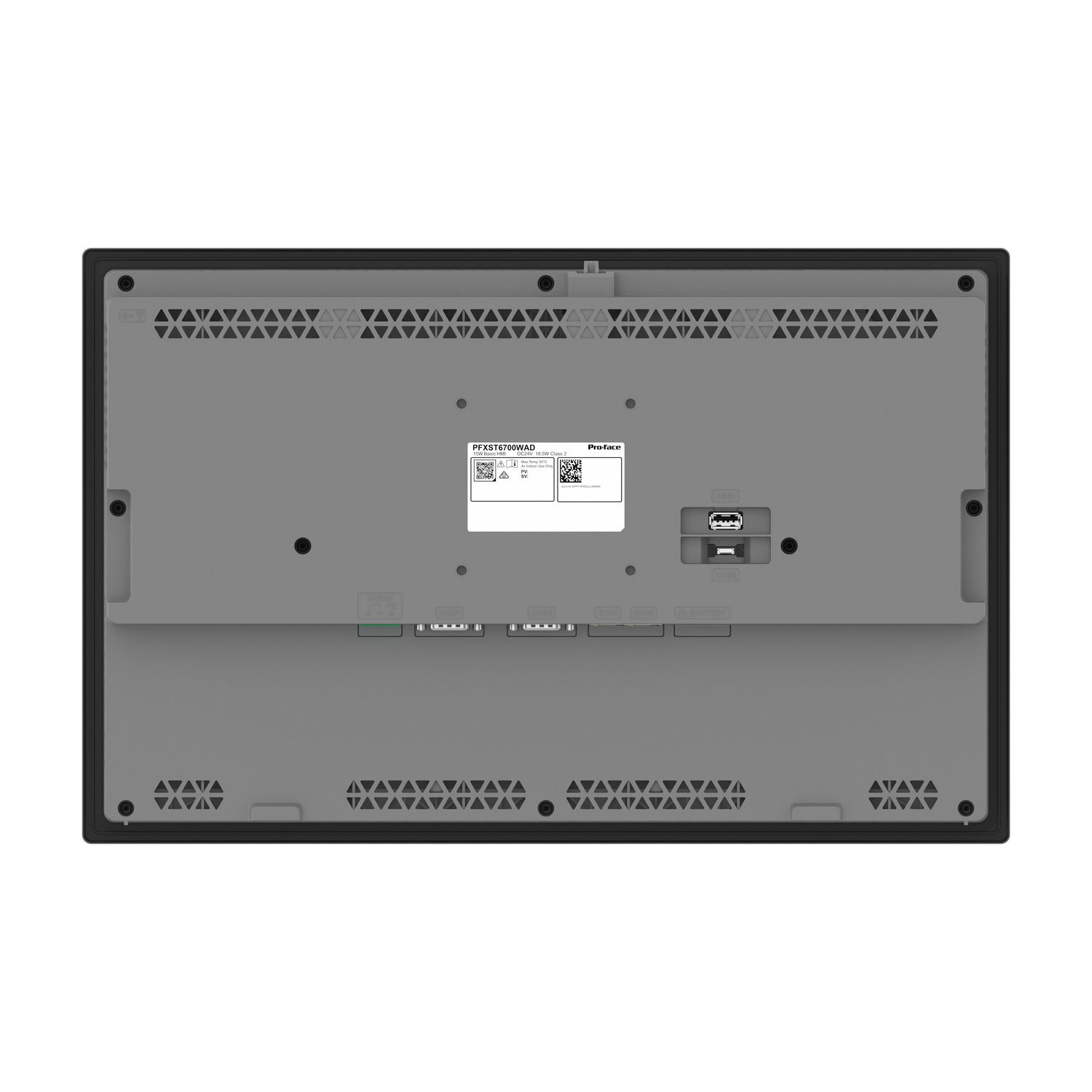 Picture of 15"W touch panel display, 2COM, 2Ethernet, USB host&device, 24VDC