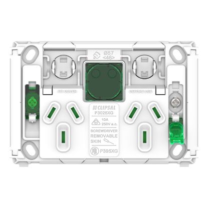 Picture of Twin Power Point Grid, Pro Series, Horizontal Mount, Power Indicator 250V, 10A