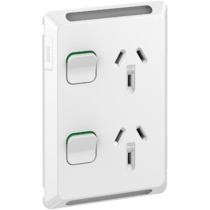 Picture of Twin Power Point, Pro Series, Vertical Mount, 250V, 10A