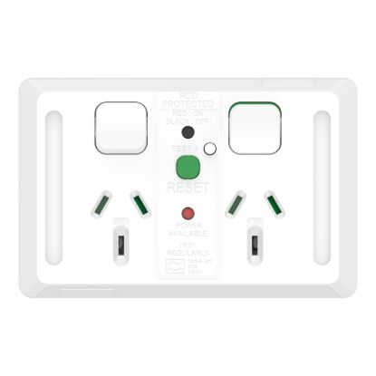 Picture of Twin Power Point, Pro Series, Horizontal Mount,10mA RCD 10A, 250V