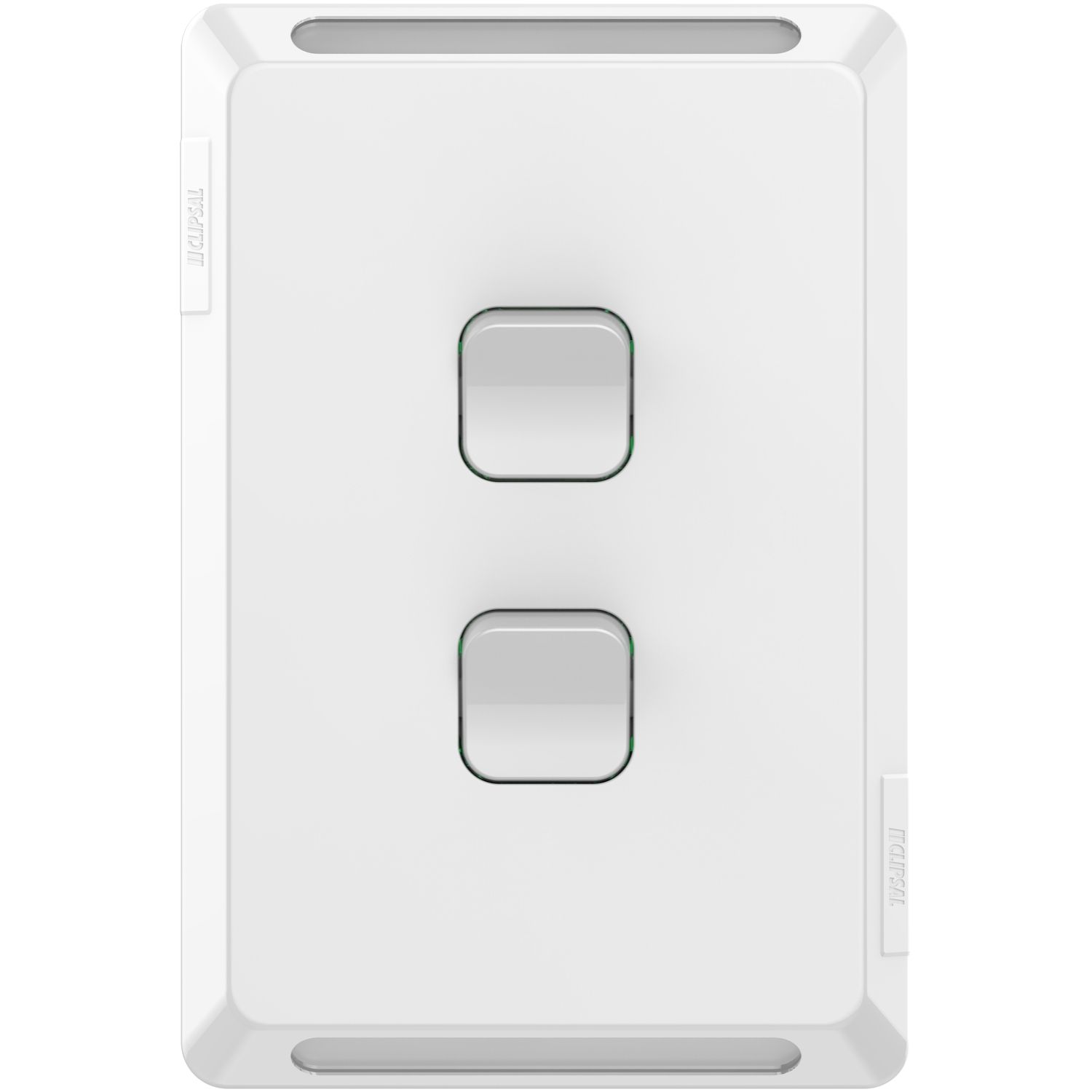 Picture of Flush Switch, Pro Series, Vertical Mount, 2 Gang, 1-Way/2-Way, 230/240V 20A, /16AX