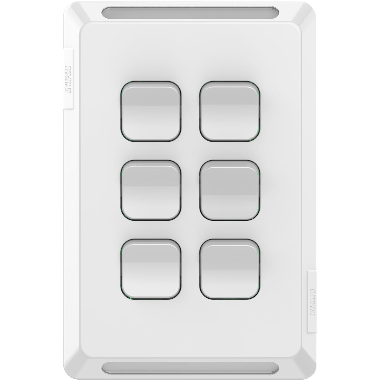 Picture of Flush Switch, Pro Series, Vertical Mount, 6 Gang, 1-Way/2-Way, 230/240V 20A, 16AX
