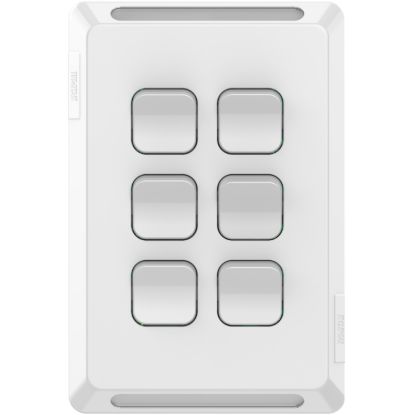 Picture of Flush Switch, Pro Series, Vertical Mount, 6 Gang, 1-Way/2-Way, 230/240V 20A, 16AX