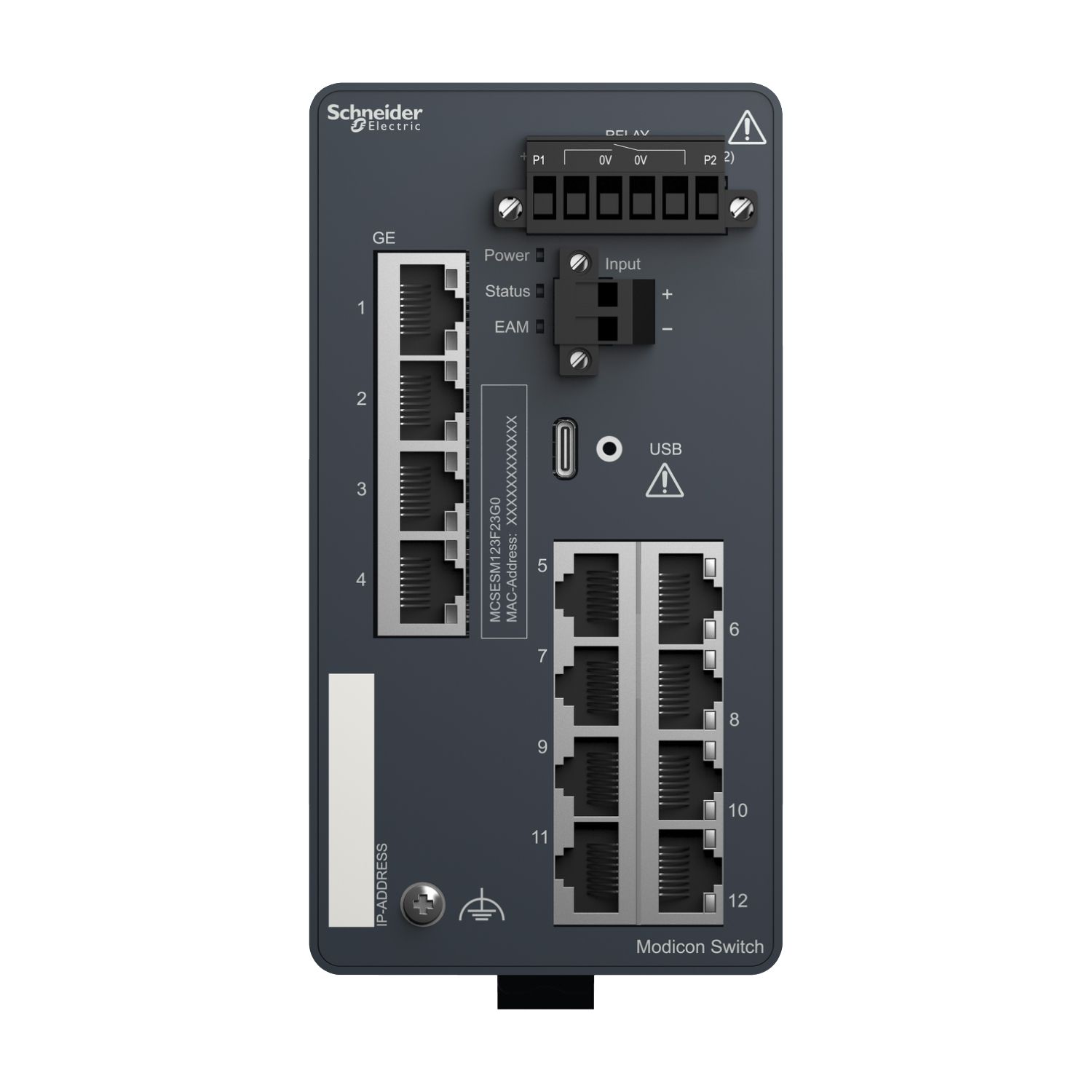 Picture of Modicon Managed Switch - 8 ports for copper + 4 Gigabit ports for copper