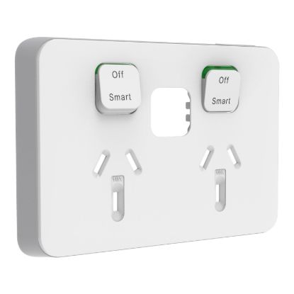Picture of Skin Connected Socket Wiser, Clipsal Iconic, Horizontal Twin