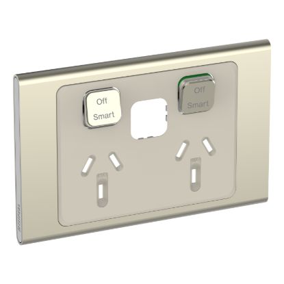 Picture of Styl Skin Connected Socket, Clipsal Iconic, Wiser, Horizontal Twin