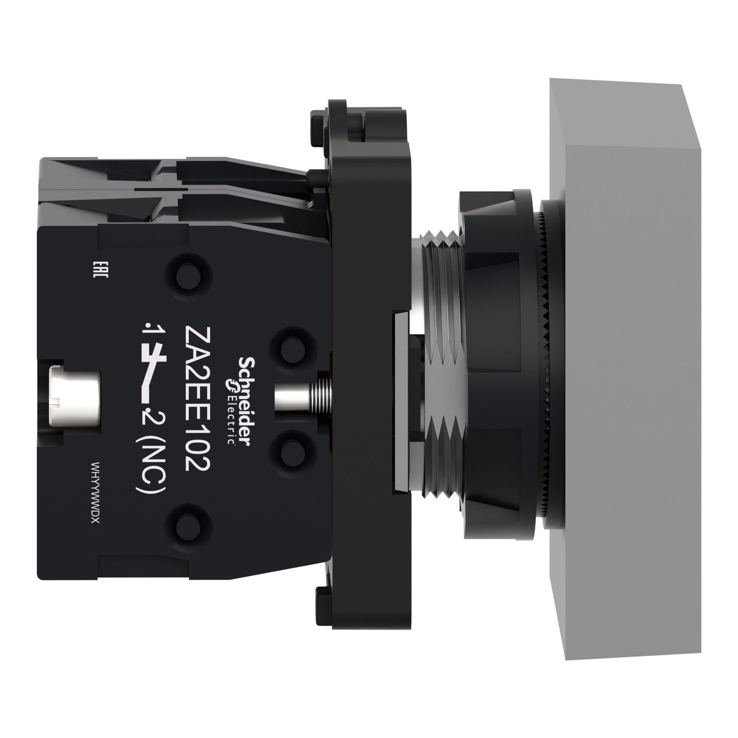 Picture of Double headed push button, Easy Harmony XA2, plastic, 22mm, 1 green flush marked I + 1 red flush marked O, 1NO + 1NC