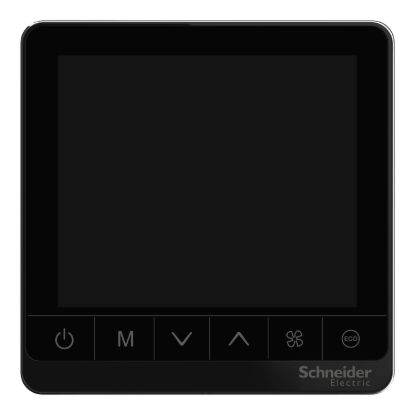 Picture of Thermostat, Spacelogic, fan coil on/off, standalone, touchscreen, 2P, 3 fan, 240V, black