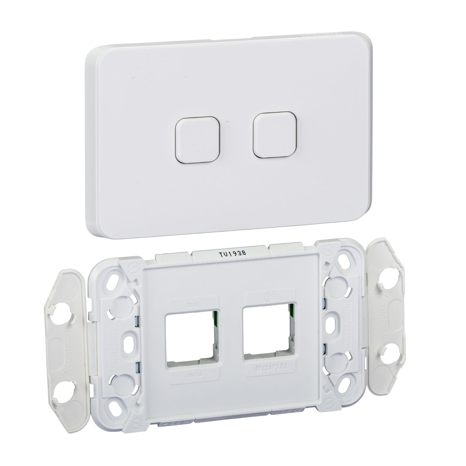 Picture of Grid and Skin Switch, Clipsal Iconic, Vertical/Horizontal, 2 GangBulk Pack 50