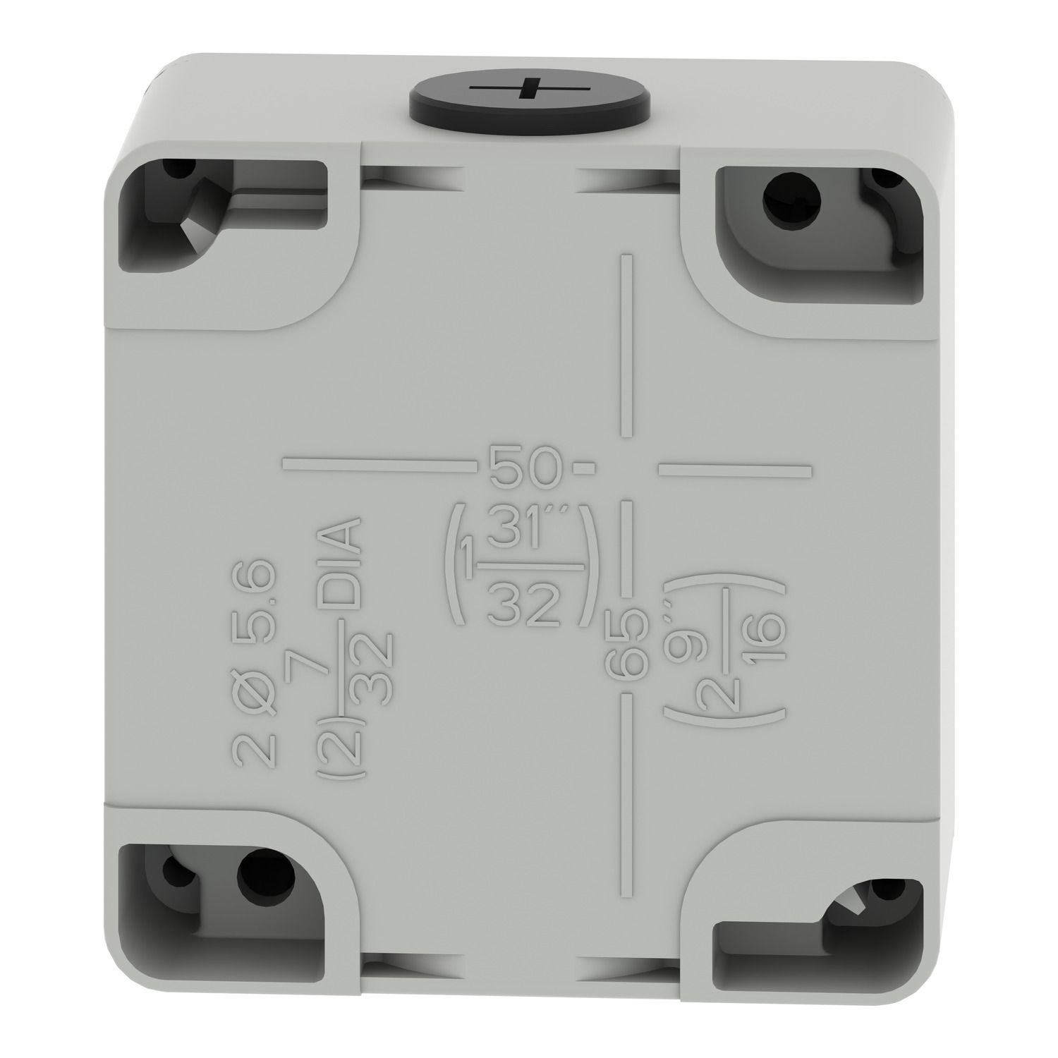 Picture of Die cast empty control station, Harmony XAP, XB2 SL, zinc alloy, grey, M20, 1 cut out 22mm, 80x80x51,5mm, UL cULus