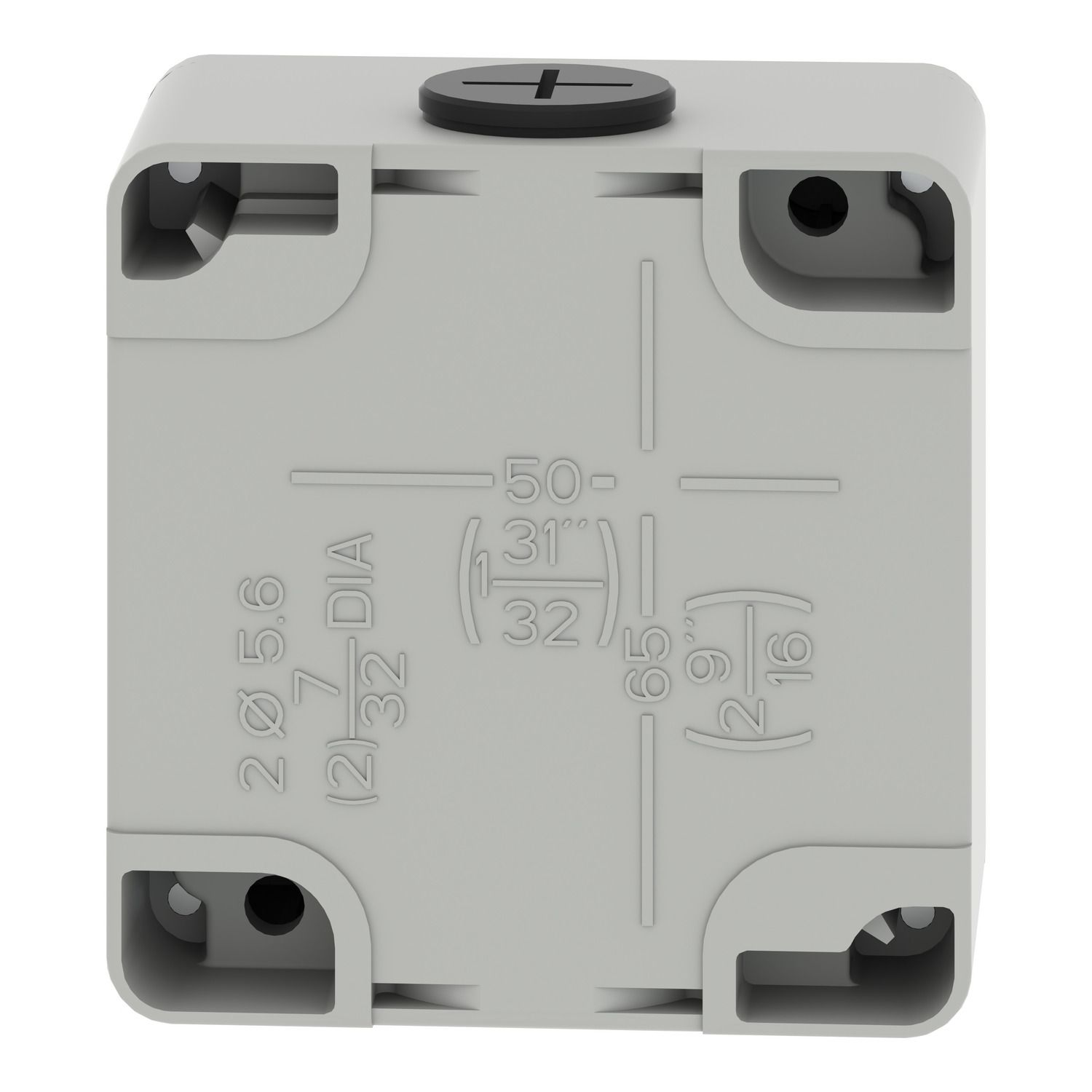 Picture of Die cast empty control station, Harmony XAP, XB2 SL, zinc alloy, grey, M20, 2 cut outs 22mm, 80x80x51,5mm, UL cULus