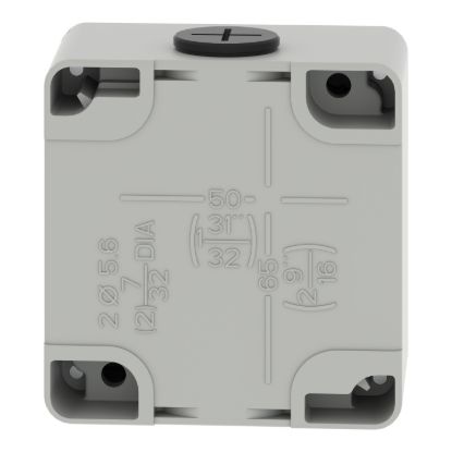 Picture of Die cast empty control station, Harmony XAP, XB2 SL, zinc alloy, grey, M20, 2 cut outs 22mm, 80x80x51,5mm, UL cULus