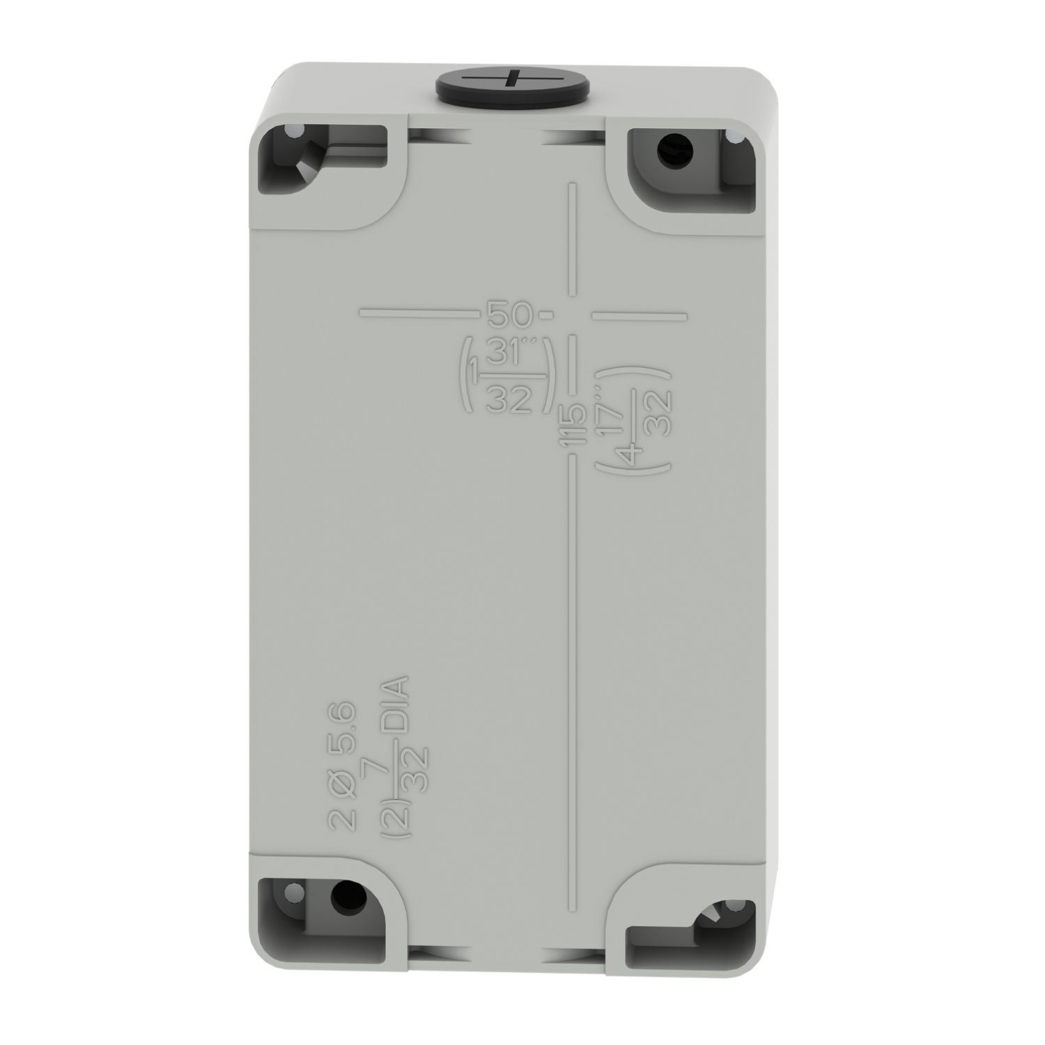 Picture of Die cast empty control station, Harmony XAP, XB2 SL, zinc alloy, grey, M20, 2 cut outs 22mm, 80x130x51,5mm, UL cULus