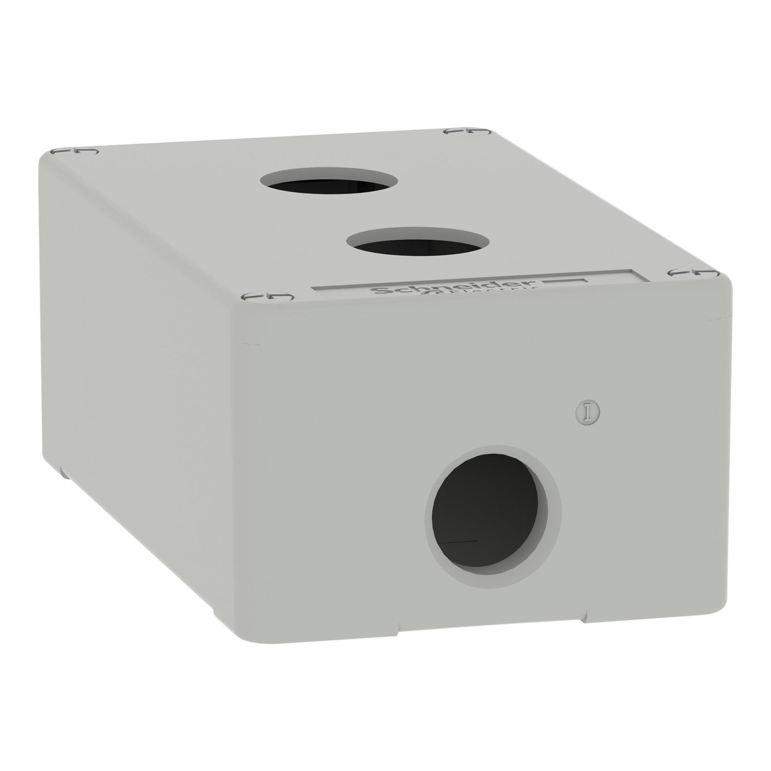 Picture of Die cast empty control station, Harmony XAP, XB2 SL, zinc alloy, grey, M20, 2 cut outs 22mm, 80x130x51,5mm, UL cULus