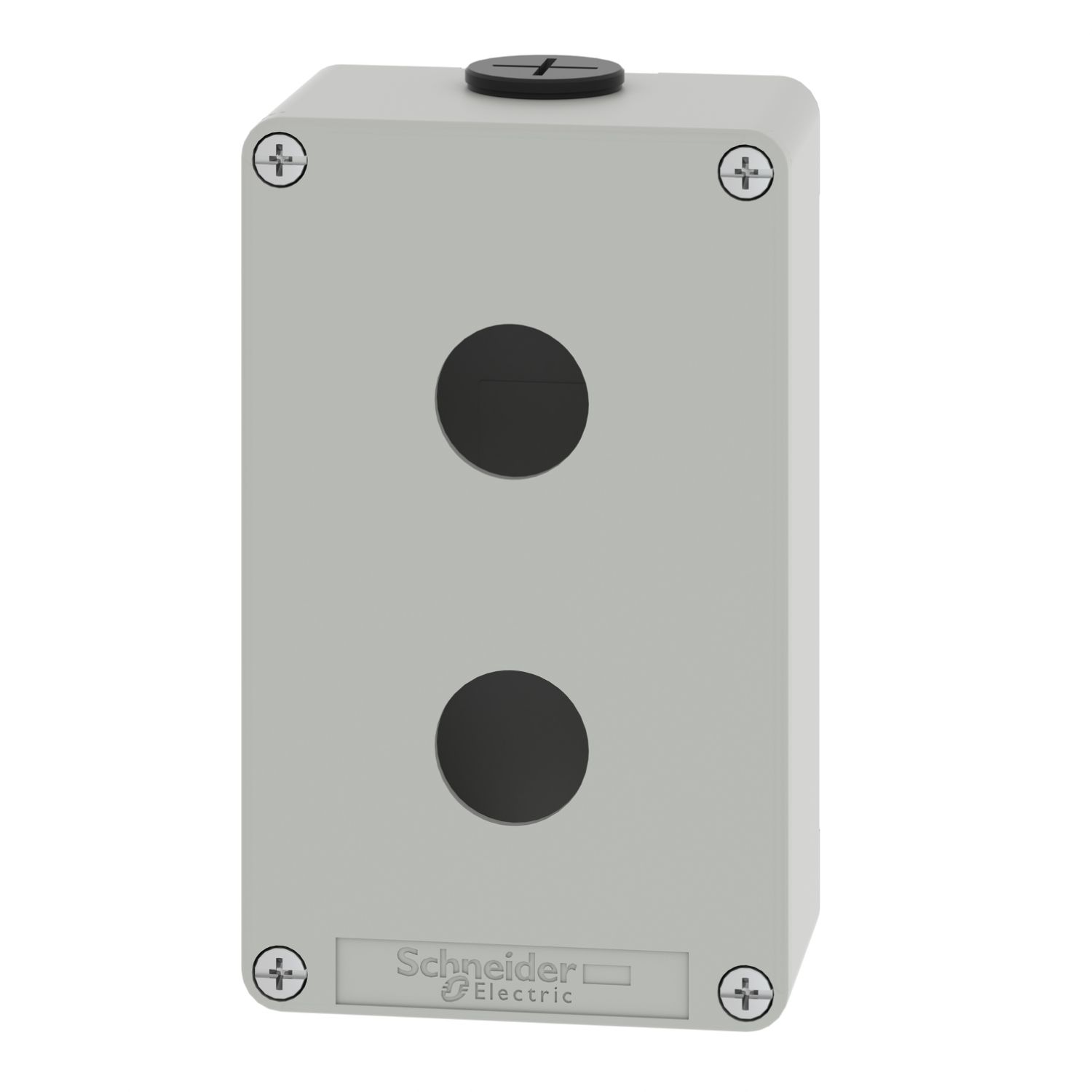 Picture of Die cast empty control station, Harmony XAP, XB2 SL, zinc alloy, grey, M20, 2 cut outs 22mm, 80x130x51,5mm, UL cULus