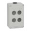 Picture of Die cast empty control station, Harmony XAP, XB2 SL, zinc alloy, grey, M20, 4 cut outs 22mm, 80x130x51,5mm, UL cULus