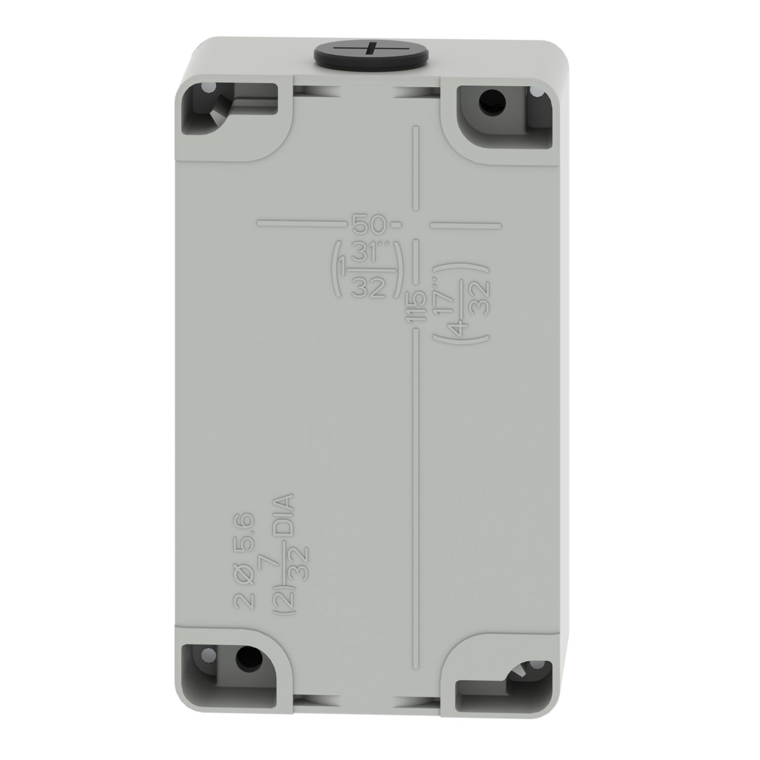 Picture of Die cast empty control station, Harmony XAP, XB2 SL, zinc alloy, grey, M20, 4 cut outs 22mm, 80x130x51,5mm, UL cULus