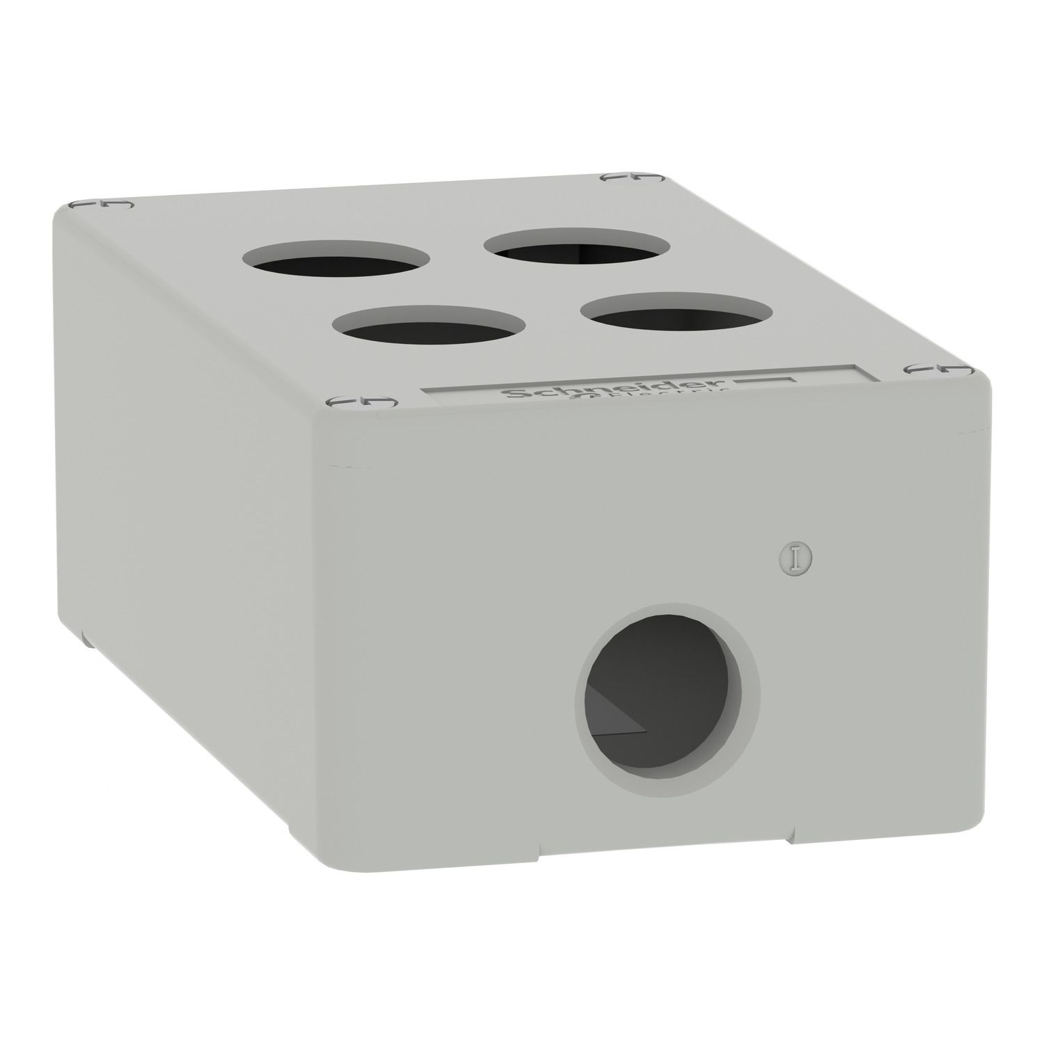 Picture of Die cast empty control station, Harmony XAP, XB2 SL, zinc alloy, grey, M20, 4 cut outs 22mm, 80x130x51,5mm, UL cULus