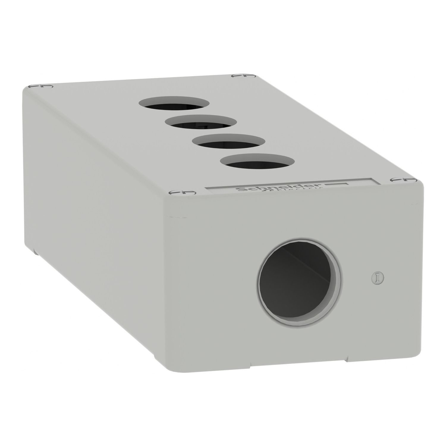 Picture of Die cast empty control station, Harmony XAP, XB2 SL, zinc alloy, grey, M25, 4 cut outs 22mm, 80x175x51,5mm