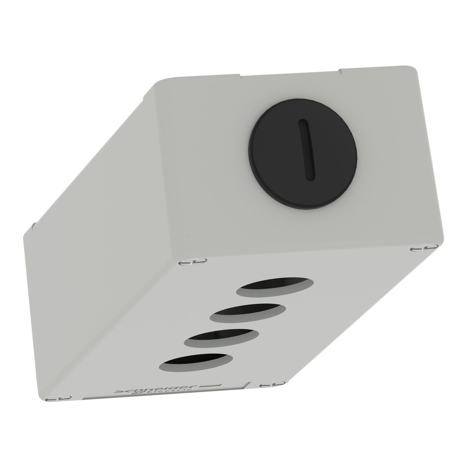 Picture of Die cast empty control station, Harmony XAP, XB2 SL, zinc alloy, grey, M25, 4 cut outs 22mm, 80x175x51,5mm