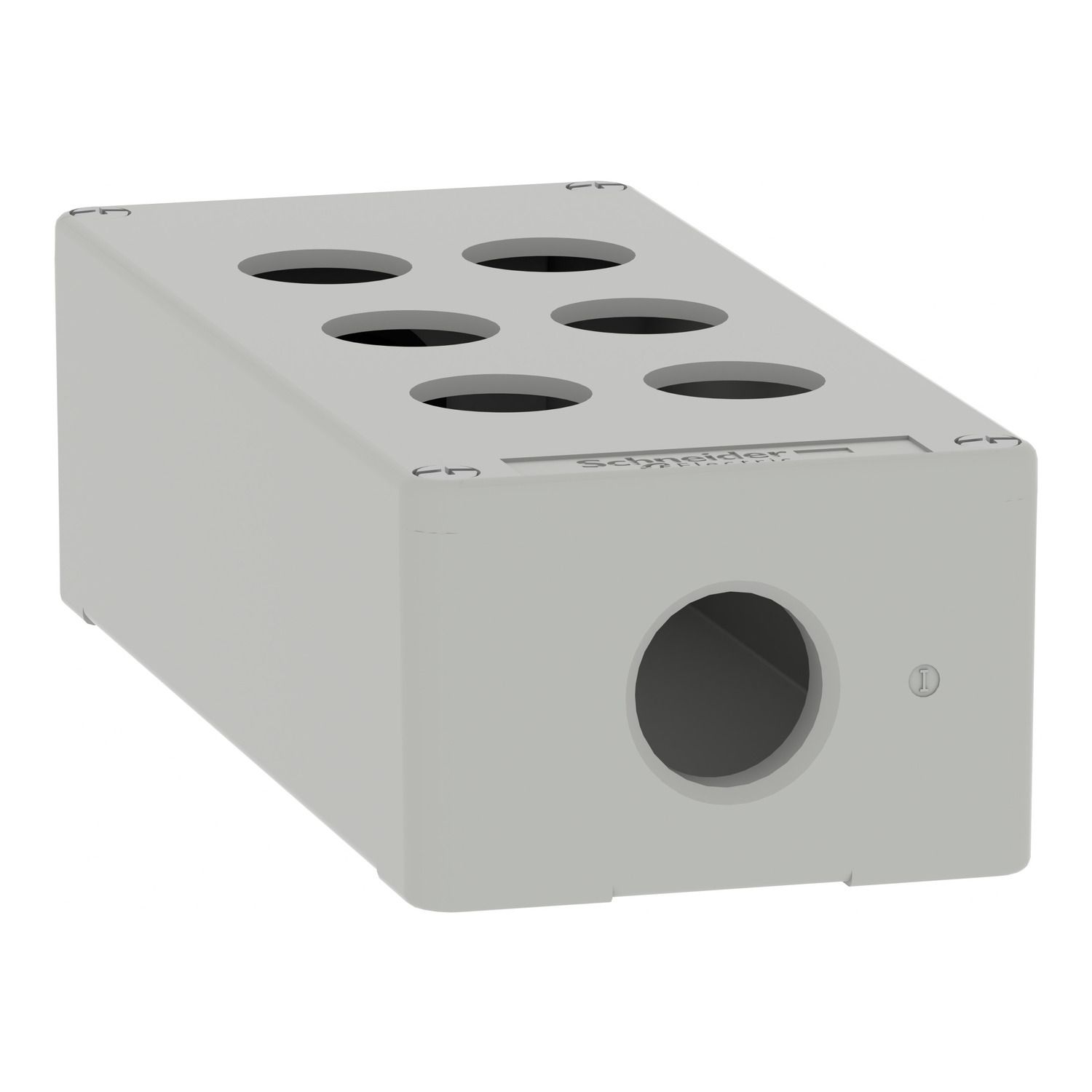 Picture of Die cast empty control station, Harmony XAP, XB2 SL, zinc alloy, grey, M25, 6 cut outs 22mm, 80x175x51,5mm