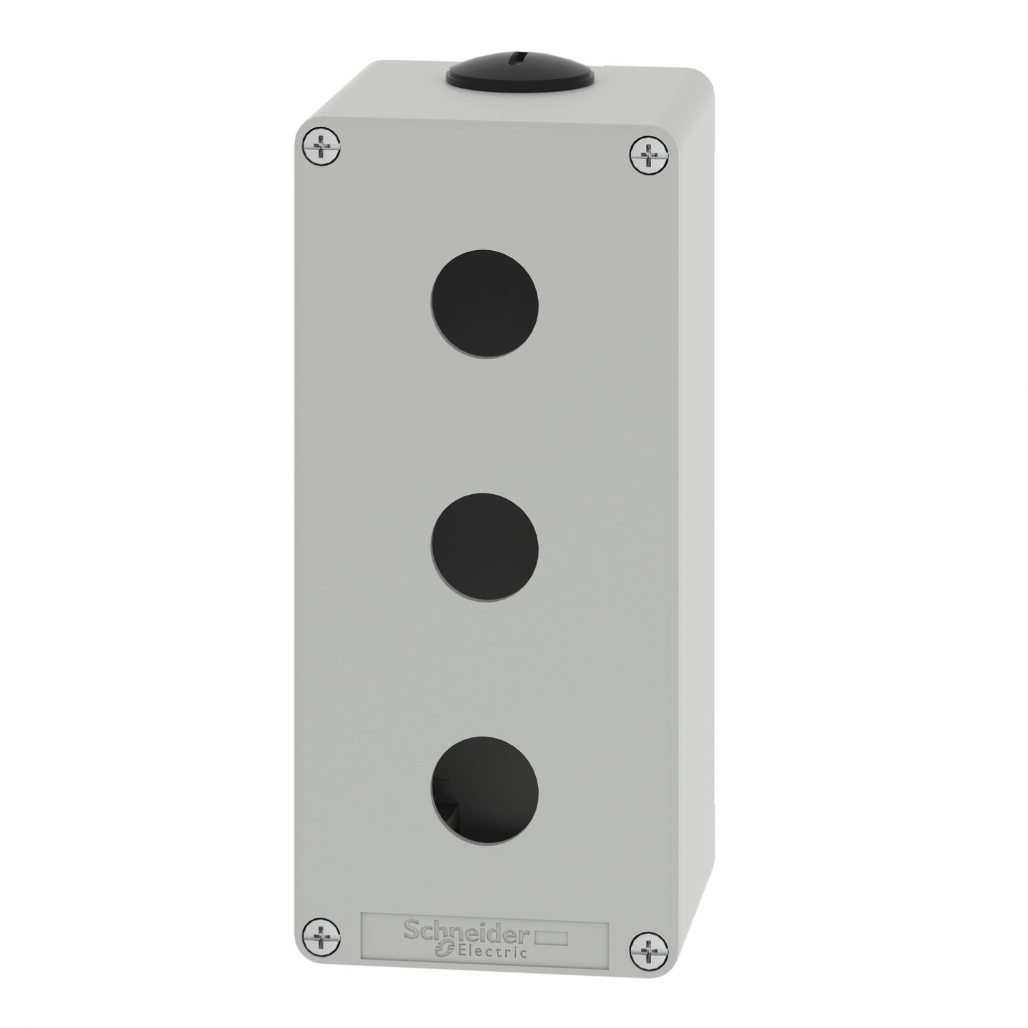 Picture of Die cast empty control station, Harmony XAP, XB2 SL, zinc alloy, grey, M25, 3 cut outs 22mm, 80x175x77mm