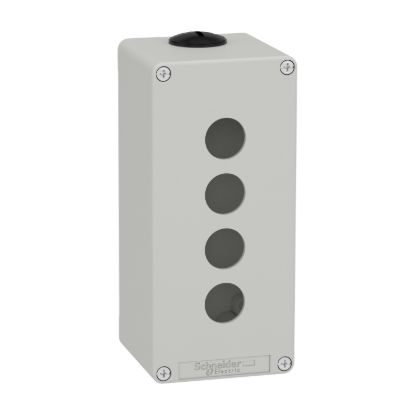 Picture of Die cast empty control station, Harmony XAP, XB2 SL, zinc alloy, grey, M25, 4 cut outs 22mm, 80x175x77mm