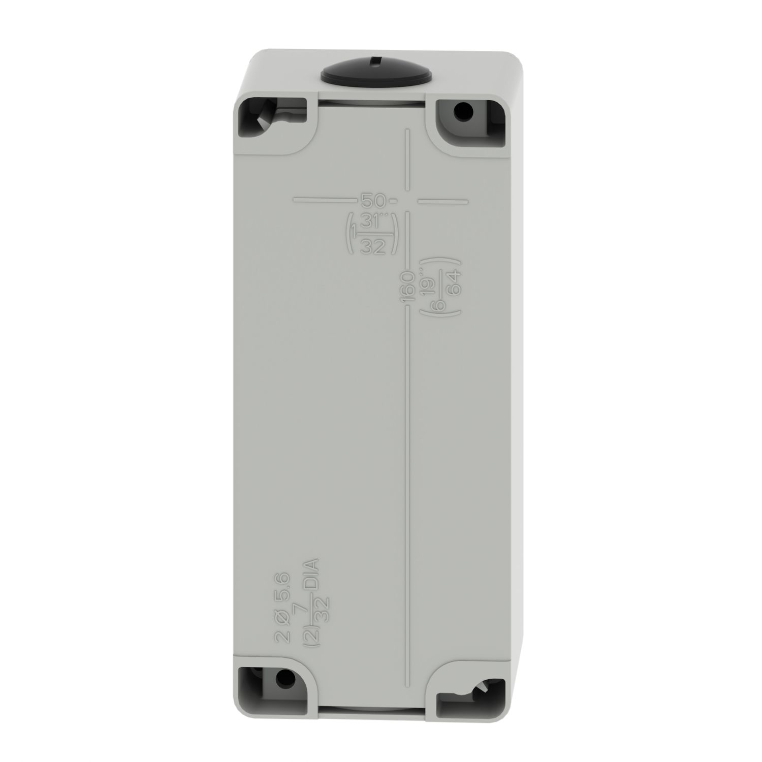 Picture of Die cast empty control station, Harmony XAP, XB2 SL, zinc alloy, grey, M25, 4 cut outs 22mm, 80x175x77mm