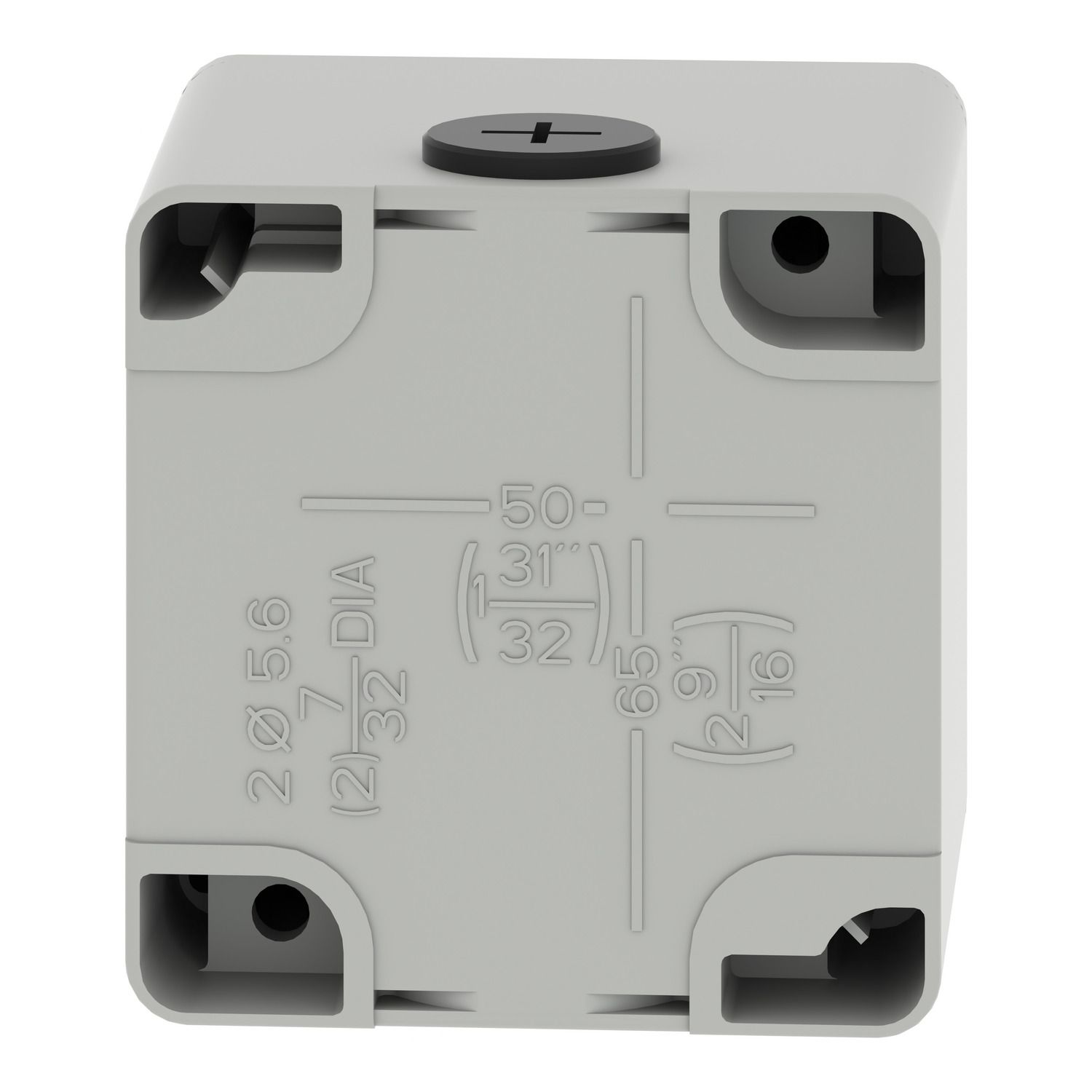 Picture of Empty control station, Harmony XAP, XB2 SL, zinc alloy, grey, M20, 1 cut out 30mm with notches, 80x80x77mm, UL cULus