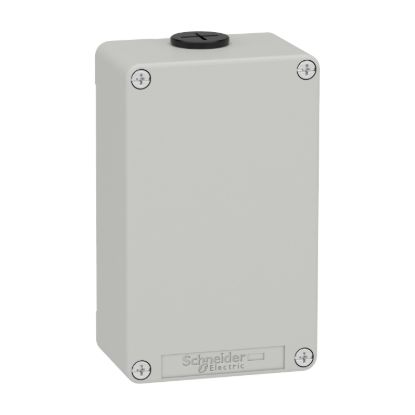 Picture of Die cast empty control station, Harmony XAP, XB2 SL, zinc alloy, grey, M20, undrilled, 80x130x51,5mm, UL cULus