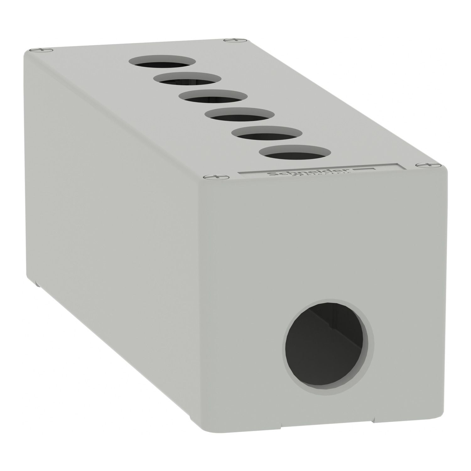 Picture of Die cast empty control station, Harmony XAP, XB2 SL, zinc alloy, grey, M25, 6 cut outs 22mm, 80x220x77mm