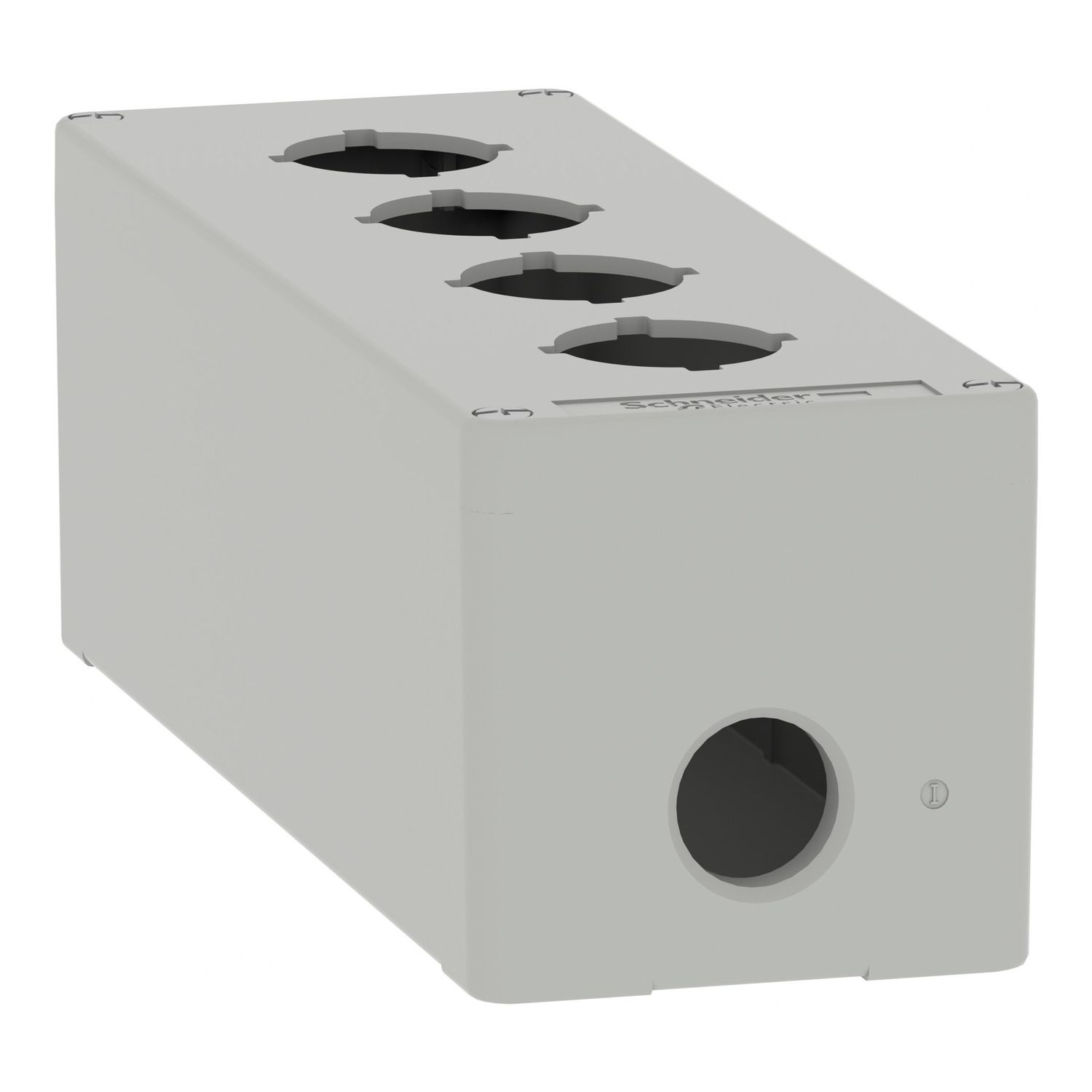 Picture of Empty control station, Harmony XAP, XB2 SL, zinc alloy, grey, M25, 4 cut outs 30mm with notches, 80x220x77mm