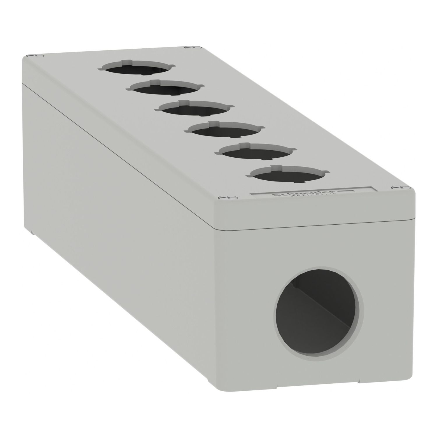 Picture of Empty control station, Harmony XAP, XB2 SL, aluminium, grey, M32, 6 cut outs 30mm with notches, 80x310x77mm