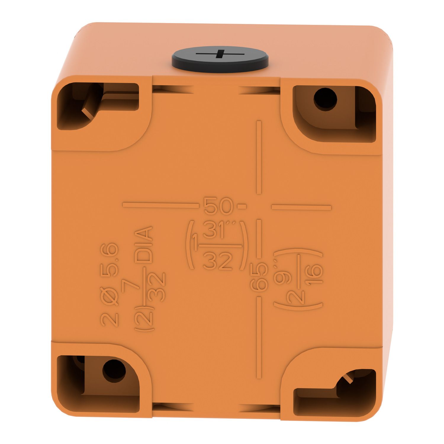 Picture of Empty control station, Harmony XAP, XB2 SL, zinc alloy, orange, M20, 1 cut out 30mm with notches, 80x80 x77mm, UL cULus