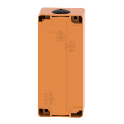 Picture of Empty control station, Harmony XAP, XB2 SL, zinc alloy, orange, M25, 3 cut outs 22mm, 80x175x77mm