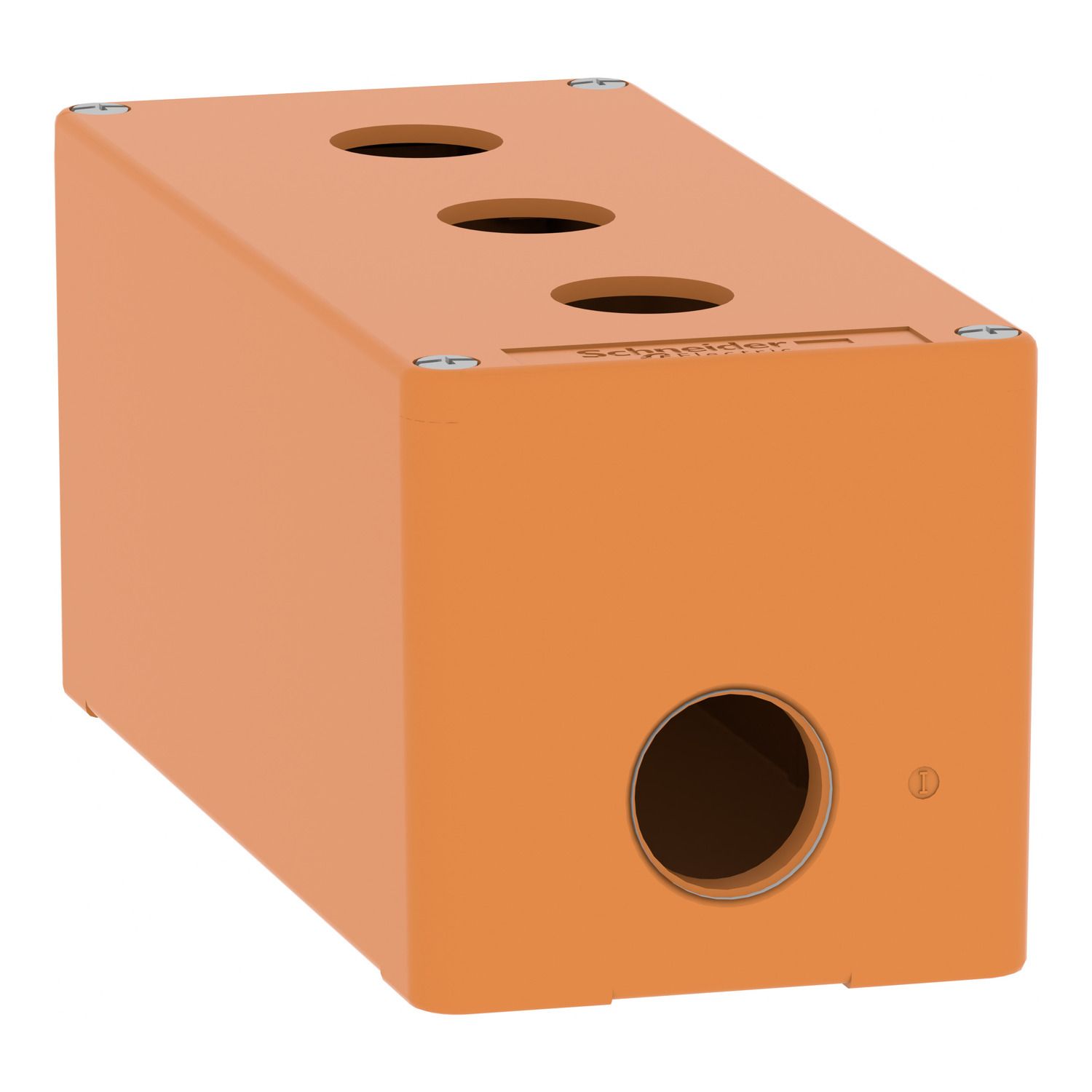 Picture of Empty control station, Harmony XAP, XB2 SL, zinc alloy, orange, M25, 3 cut outs 22mm, 80x175x77mm