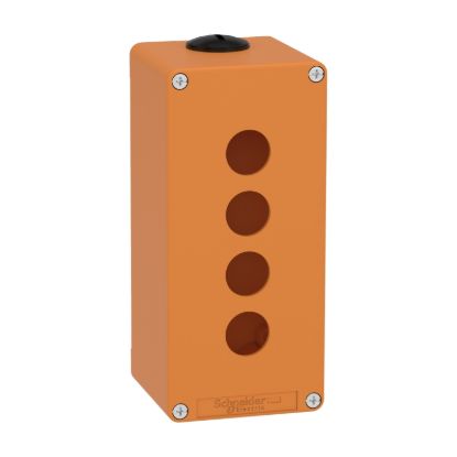 Picture of Empty control station, Harmony XAP, XB2 SL, zinc alloy, orange, M25, 4 cut outs 22mm, 80x175x77mm