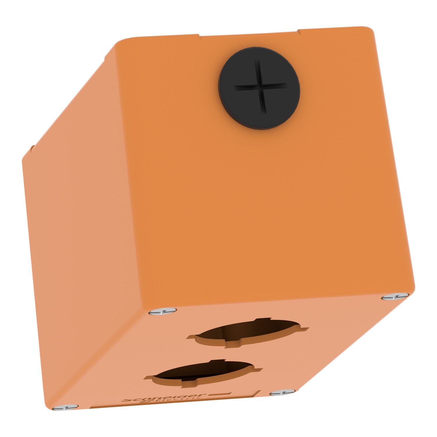 Picture of Empty control station, Harmony XAP, XB2 SL, zinc alloy, orange, M20, 2 cut outs 30mm with notches, 80x130x77, UL cULus