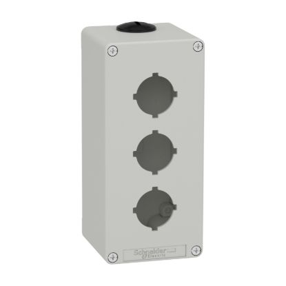 Picture of Empty control station, Harmony XAP, XB2 SL, zinc alloy, grey, M25, 3 cut outs 30mm with notches, 80x175x77mm