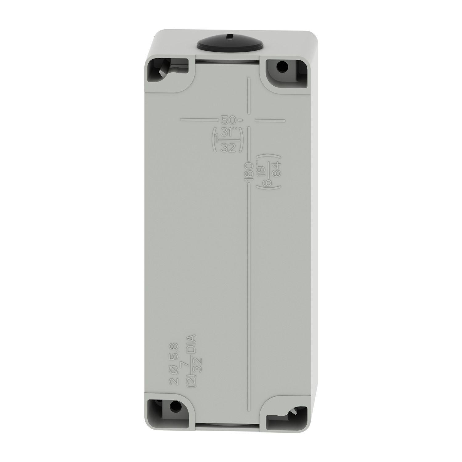 Picture of Empty control station, Harmony XAP, XB2 SL, zinc alloy, grey, M25, 3 cut outs 30mm with notches, 80x175x77mm