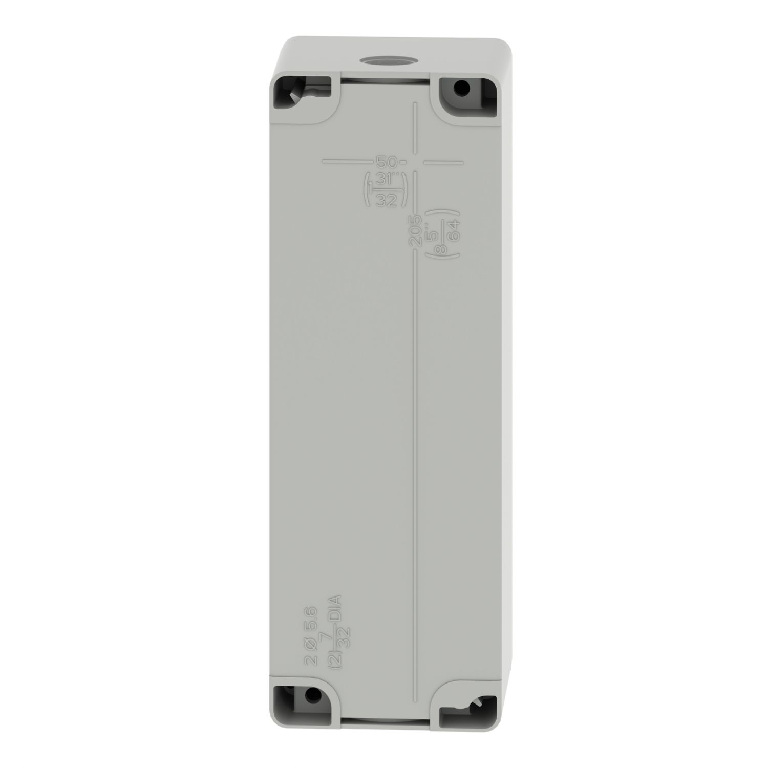 Picture of Die cast empty control station, Harmony XAP, XB2 SL, zinc alloy, grey, M25, 4 cut outs 22mm, 80x220x77mm