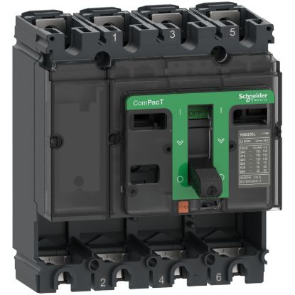 Picture of Circuit breaker basic frame, ComPacT NSX100B, 25kA/415VAC, 4 poles, 100A frame rating, without trip unit