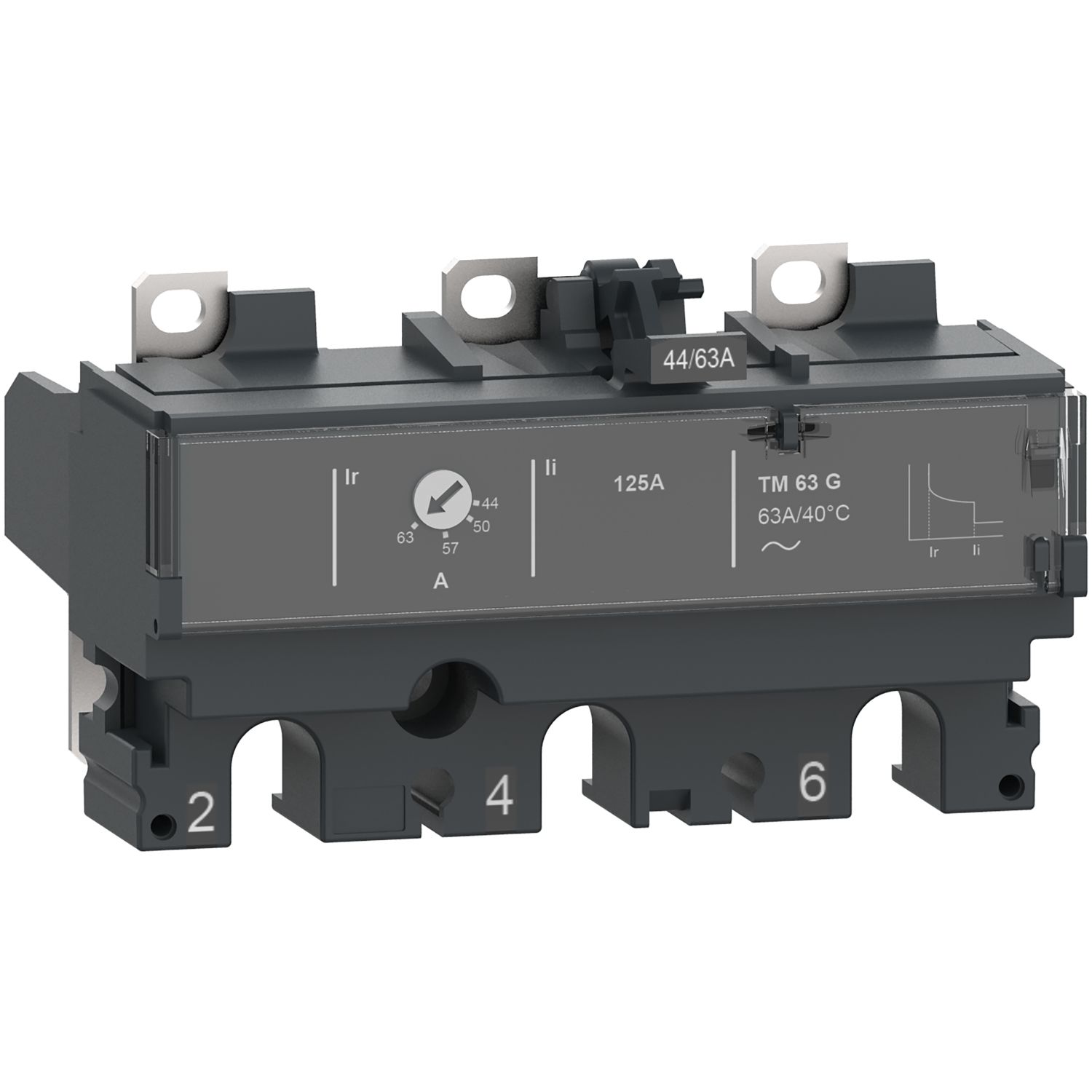 Picture of Trip unit TM63G, ComPacT NSX100/160, 3 poles, thermal magnetic protections, generator protection, 63A rating