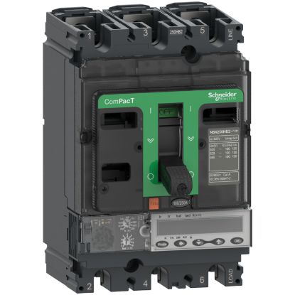 Picture of Circuit breaker, ComPacT NSX100R, 200kA/415VAC, 3 poles, MicroLogic 5.2E trip unit 100A