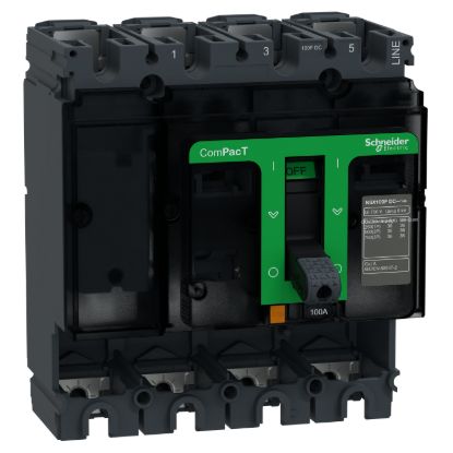 Picture of Circuit breaker basic frame, ComPacT NSX100F DC, 36kA/750VDC, 4 poles, 100A frame rating, without trip unit